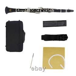 1 Set B Flat Ebonite Clarinet Whistle Clip Screwdriver Square Cloth Strap for