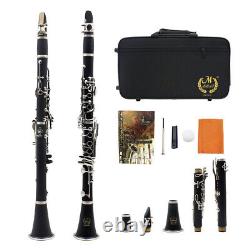 17-Key B Flat Clarinet Black Professional Clarinet for Students Adults and Kids