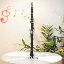 17-Key Bb Flat Clarinet Black Clarinet Instrument for Students Adults and Kids