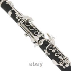 17-Key Bb Flat Clarinet Black Clarinet Instrument for Students Adults and Kids