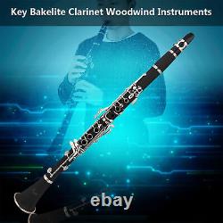 17 Key Descending B Tone Bakelite Clarinet With Reeds Cleaning Cloth GFL