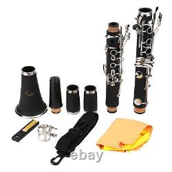 17 Key Descending B Tone Bakelite Clarinet With Reeds Cleaning Cloth Woodwin GHB