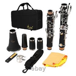 17 Key Descending B Tone Bakelite Clarinet With Reeds Cleaning Cloth Woodwin GHB