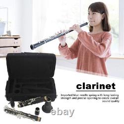 17 Keys Bb Clarinet Black Professional Clarinet Durable for Adults Kids Students