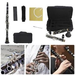 17 Keys Bb Clarinet Black Professional Clarinet Durable for Adults Kids Students