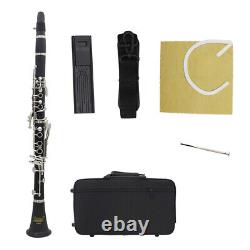 17 Keys Bb Clarinet Black Professional Clarinet Durable for Adults Kids Students