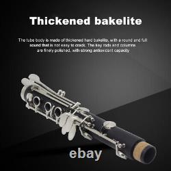 17 Keys Bb Clarinet Black Professional Clarinet Durable for Adults Kids Students