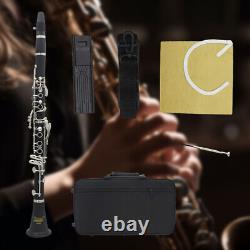 17 Keys Bb Clarinet Black Professional Clarinet Durable for Adults Kids Students
