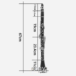 17-Keys Clarinet Bakelite Body for Clarinettist 67cm/26.37'
