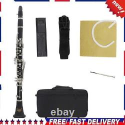 17 Keys Ebonite Clarinet Black Orchestra Musical Instrument for Beginners UK