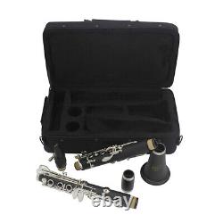 17 Keys Ebonite Clarinet with Strap & Cleaning Cloth for Adults Kids Students