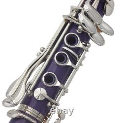17 bB Flat Soprano Binocular Clarinet ABS with 10 Reeds Screwd K8O9