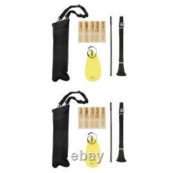 2pcs Compact Pocket Size Beginner Student Wind Instrument Clarinet with Reed