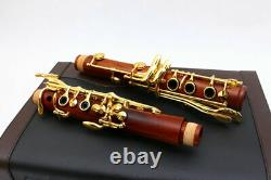 Advance B-Flat Clarinet Rosewood Wooden Body Golden Plate Bb Key 17 key Case