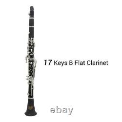 B-Flat Clarinet Ebonite 17 Keys System with Case Shoulder Straps Screwdriver RN