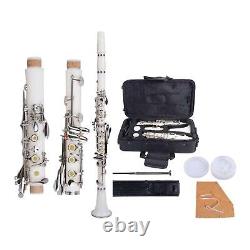 Bakelite Clarinet Bb Cupronickel Nickel Plated 17 Key with Cleaning Cloth Gloves