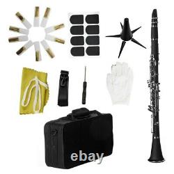 Bb B-Flat Clarinet Bakelite With Case Reed Rubber Pad Glove Strap Cleaning Cj