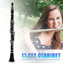 Bb Clarinet 17 Keys with Case Woodwind Instrument Barrels/Reeds (Black)