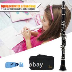 Bb Clarinet 17 Keys with Case Woodwind Instrument Barrels/Reeds (Black)