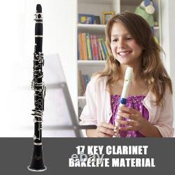 Bb Clarinet 17 Keys with Case Woodwind Instrument Barrels/Reeds (Black) #F