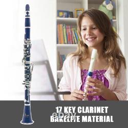 Bb Clarinet 17 Keys with Case Woodwind Instrument Barrels/Reeds (Dark Blue)