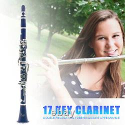 Bb Clarinet 17 Keys with Case Woodwind Instrument Barrels/Reeds (Dark Blue)