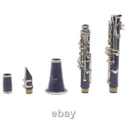 Bb Clarinet 17 Keys with Case Woodwind Instrument Barrels/Reeds (Dark Blue)