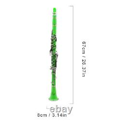 Bb Clarinet 17 Keys with Case Woodwind Instrument Barrels/Reeds (Green)