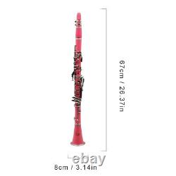 Bb Clarinet 17 Keys with Case Woodwind Instrument Barrels/Reeds (Pink)