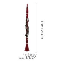Bb Clarinet 17 Keys with Case Woodwind Instrument Barrels/Reeds (Red)