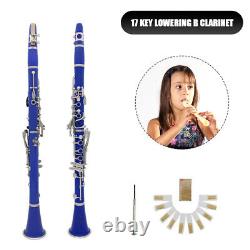 Bb Clarinet 17 Keys with Case Woodwind Instrument Barrels/Reeds (Sky Blue)