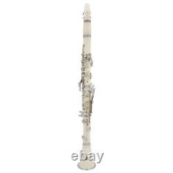 Bb Clarinet 17 Keys with Case Woodwind Instrument Barrels/Reeds (White)