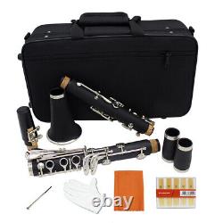 Black Clarinet Bakelite 17 Bb Flat Soprano Exquisite with+Care Kits A7N7