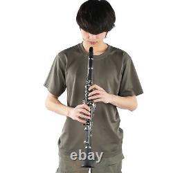 (Black)Clarinet Set 17 Key Wood Bb With Cleanig Cloth Reed Screwdriver Box