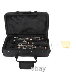 (Black)Clarinet Set 17 Key Wood Bb With Cleanig Cloth Reed Screwdriver Box