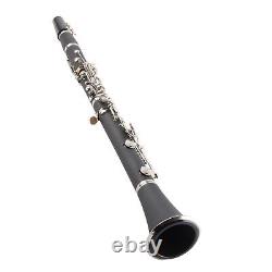 (Black)Clarinet Set 17 Key Wood Bb With Cleaning Cloth Reed Screwdriver Box