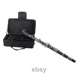 (Black)Clarinet Set 17 Key Wood Bb With Cleaning Cloth Reed Screwdriver Box