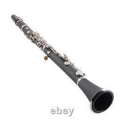 (Black)Clarinet Set 17 Key Wood Bb With Cleaning Cloth Reed Screwdriver Box