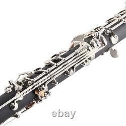 (Black)Clarinet Set 17 Key Wood Bb With Cleaning Cloth Reed Screwdriver Box