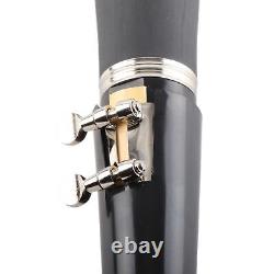 (Black)Clarinet Set 17 Key Wood Bb With Cleaning Cloth Reed Screwdriver Box