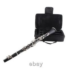 (Black)Clarinet Set 17 Key Wood Bb With Cleaning Cloth Reed Screwdriver Box