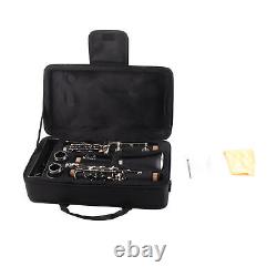 (Black)Clarinet Set 17 Key Wood Bb With Cleaning Cloth Reed Screwdriver Box