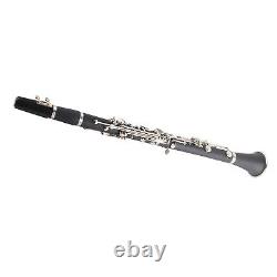 (Black)Clarinet Set 17 Key Wood Bb With Cleaning Cloth Reed Screwdriver Box