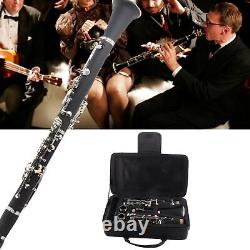 (Black)Clarinet Set 17 Key Wood Bb With Cleaning Cloth Reed Screwdriver Box