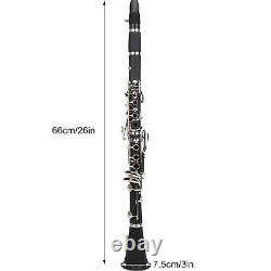 (Black)Clarinet Set 17 Key Wood Bb With Cleaning Cloth Reed Screwdriver Box GSA