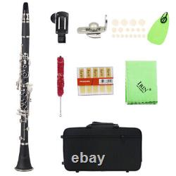 (Black2) Flat Clarinet 17 Keys Premium Professional Bakelite Tube Cork