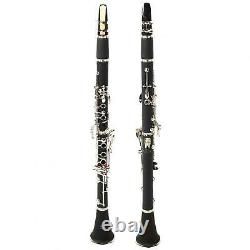 (Black2)bB Flat Clarinet Premium Tube 17 Nickel Keys Beautiful