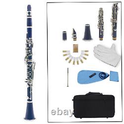 Blue Clarinet 17Key bB Flat Soprano Binocular Clarinet With 10 Reeds+ N6Y1