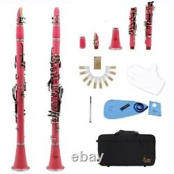 Brand New Woodwind Instrument 1612g 17 Keys Bakelite Bb Colourful Pink