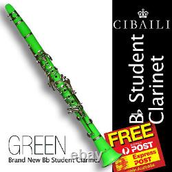 CIBAILI Green Bb CLARINET. Boehm Keys. With Case & Accessories. Free Express